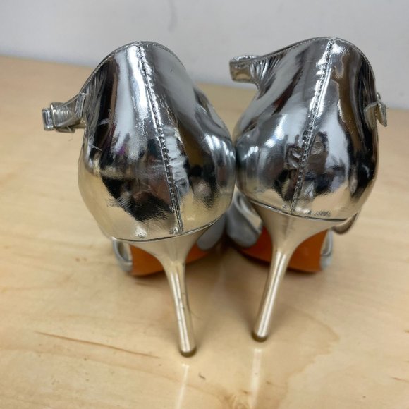 Angelina Open Toe Silver Heels - Picture 3 of 4